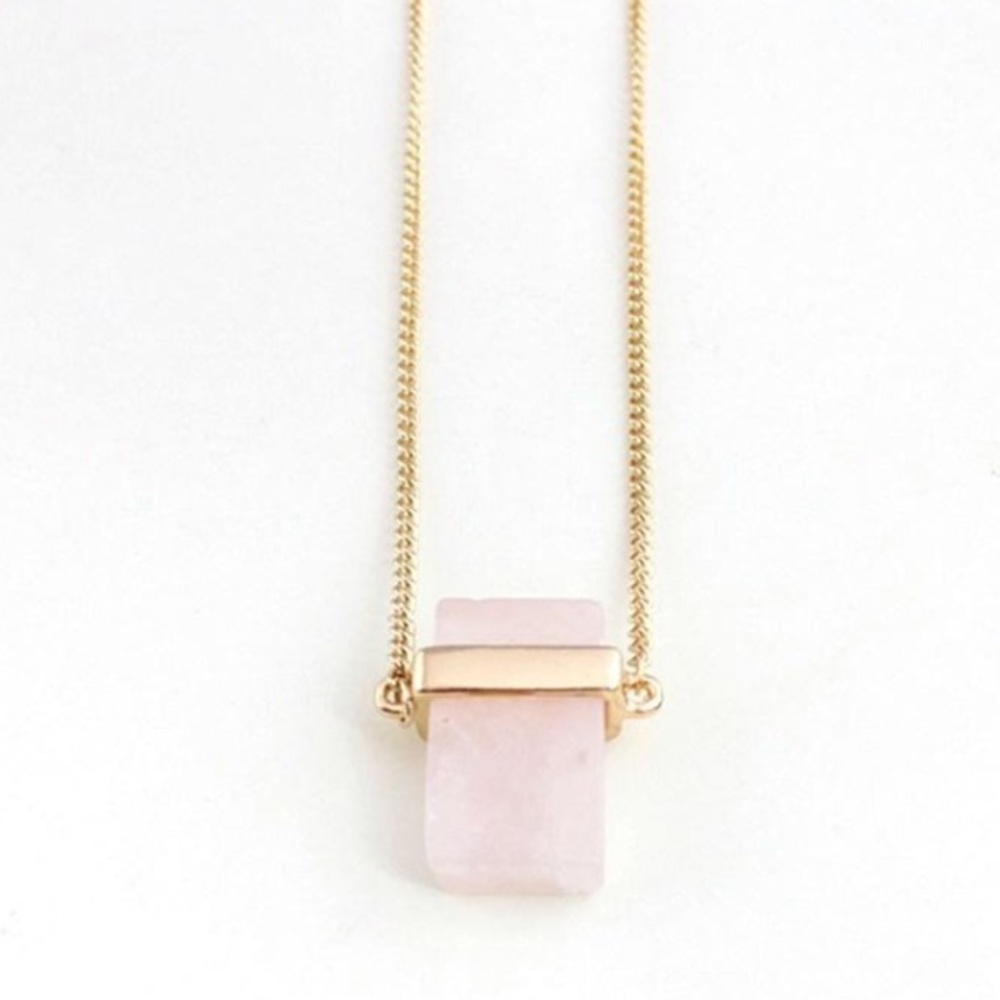 Rose Quartz Gold Plated Necklace